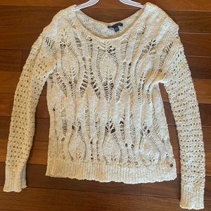 White/cream Distressed sweater